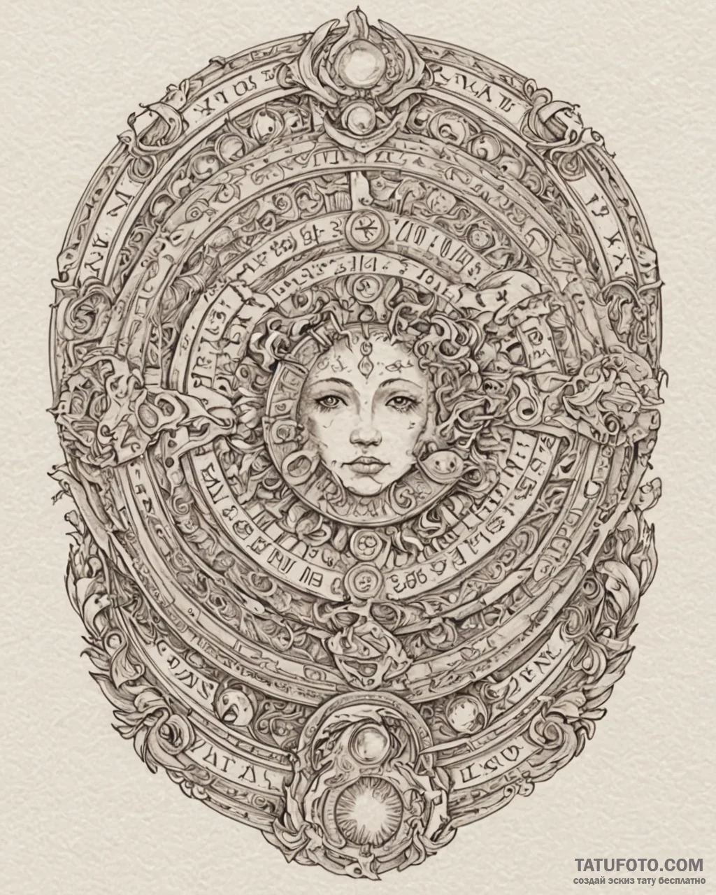 Tattoo design a zodiac glyph appearing as if… — эскиз тату (№1752892257_0, 19.07.2025 02:30) — Tatufoto.com