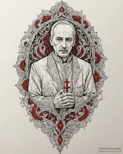 A sketch of the "hot priest" from fleabag,, a... - эскиз тату (№1752892341_0, 19.07.2025 02:32) — Tatufoto.com