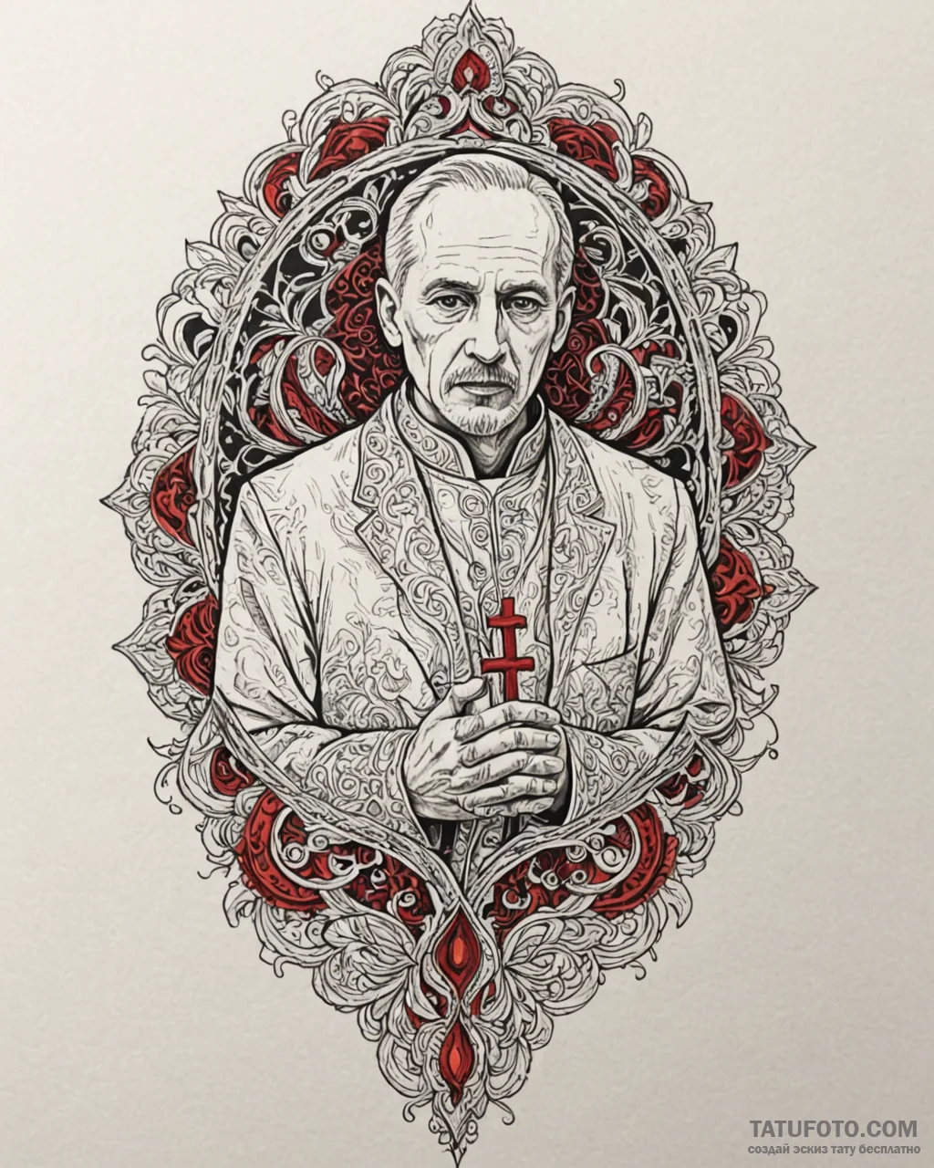 A sketch of the «hot priest» from fleabag,, a… — эскиз тату (№1752892341_0, 19.07.2025 02:32) — Tatufoto.com