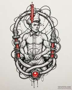 Tattoo design a futuristic laboratory with gl... - эскиз тату (№1752893171_0, 19.07.2025 02:46) — Tatufoto.com
