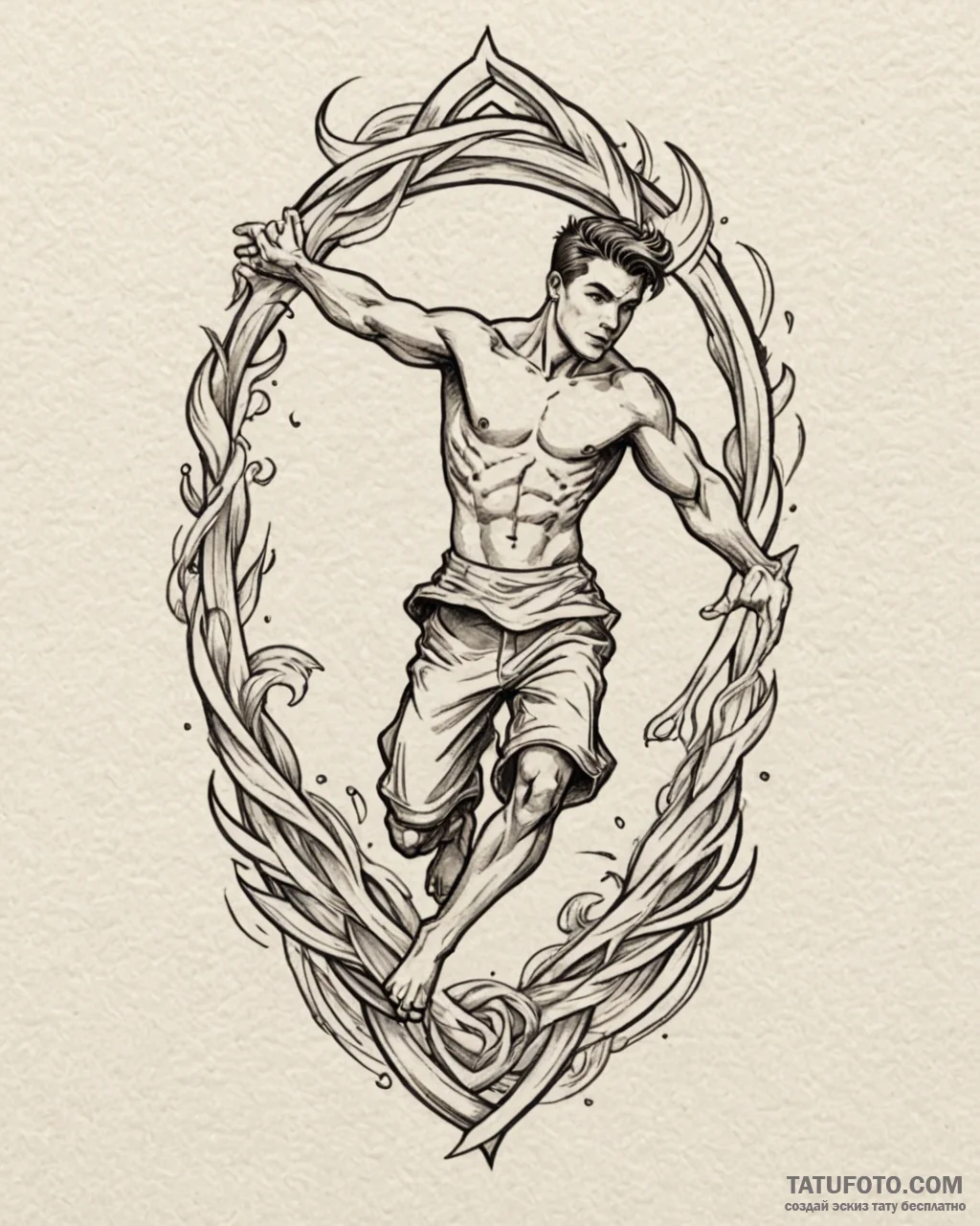 Tattoo design a stylized representation of po... - эскиз тату (№1752893419_0, 19.07.2025 02:50) — Tatufoto.com