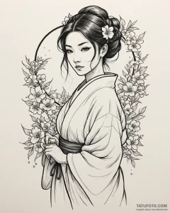 A neo-traditional portrait of o-ren ishii in... - эскиз тату (№1752893502_0, 19.07.2025 02:51) — Tatufoto.com