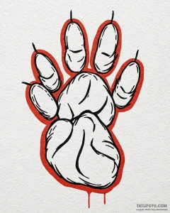 A close-up of a house cat's paw, showing the... - эскиз тату (№1752894580_0, 19.07.2025 03:09) — Tatufoto.com