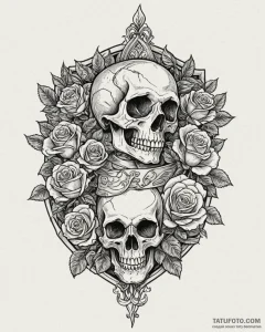 Tattoo design a subtle floral pattern forming... - эскиз тату (№1752895331_0, 19.07.2025 03:22) — Tatufoto.com