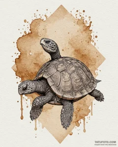 A neo-traditional tattoo of the turtle maturi... - эскиз тату (№1752895421_0, 19.07.2025 03:23) — Tatufoto.com