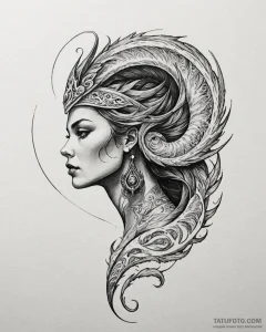 Tattoo design a cosmic swirl that subtly form... - эскиз тату (№1752896086_0, 19.07.2025 03:34) — Tatufoto.com