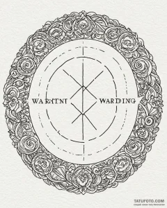 Tattoo sketch a stylized "warding circle" wit... - эскиз тату (№1752896169_0, 19.07.2025 03:36) — Tatufoto.com