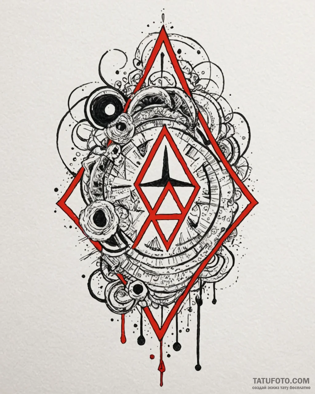 Amulet symbol, tattoo drawing outline, trash... - эскиз тату (№1752896335_0, 19.07.2025 03:38) — Tatufoto.com