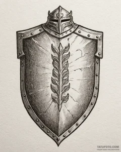 Tattoo design a subtle symbol of a shield or... - эскиз тату (№1752897330_0, 19.07.2025 03:55) — Tatufoto.com