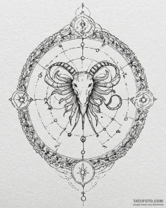 Tattoo design a zodiac symbol subtly woven in... - эскиз тату (№1752897826_0, 19.07.2025 04:03) — Tatufoto.com