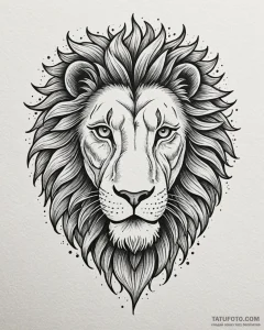 Tattoo sketch a leo lion's eye subtly integra... - эскиз тату (№1752897991_0, 19.07.2025 04:06) — Tatufoto.com