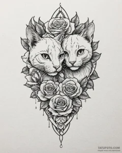Tattoo design two halves of a simple animal d... - эскиз тату (№1752898405_0, 19.07.2025 04:13) — Tatufoto.com
