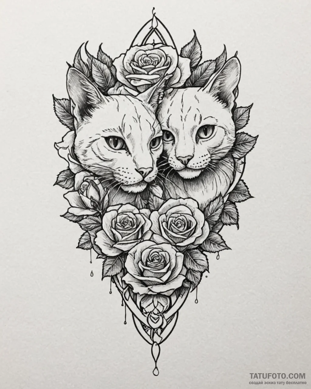 Tattoo design two halves of a simple animal d… — эскиз тату (№1752898405_0, 19.07.2025 04:13) — Tatufoto.com