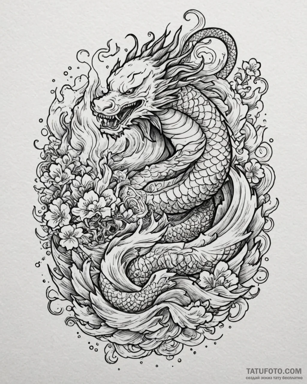 A sketch of the oracle, surrounded by smoke a... - эскиз тату (№1752898655_0, 19.07.2025 04:17) — Tatufoto.com