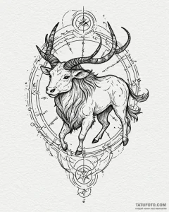 Tattoo design a zodiac animal partially rende... - эскиз тату (№1752899482_0, 19.07.2025 04:31) — Tatufoto.com
