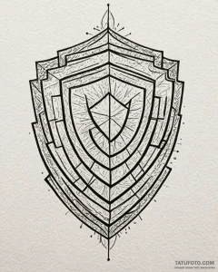 Tattoo sketch an abstract "shield" made of in... - эскиз тату (№1752900392_0, 19.07.2025 04:46) — Tatufoto.com