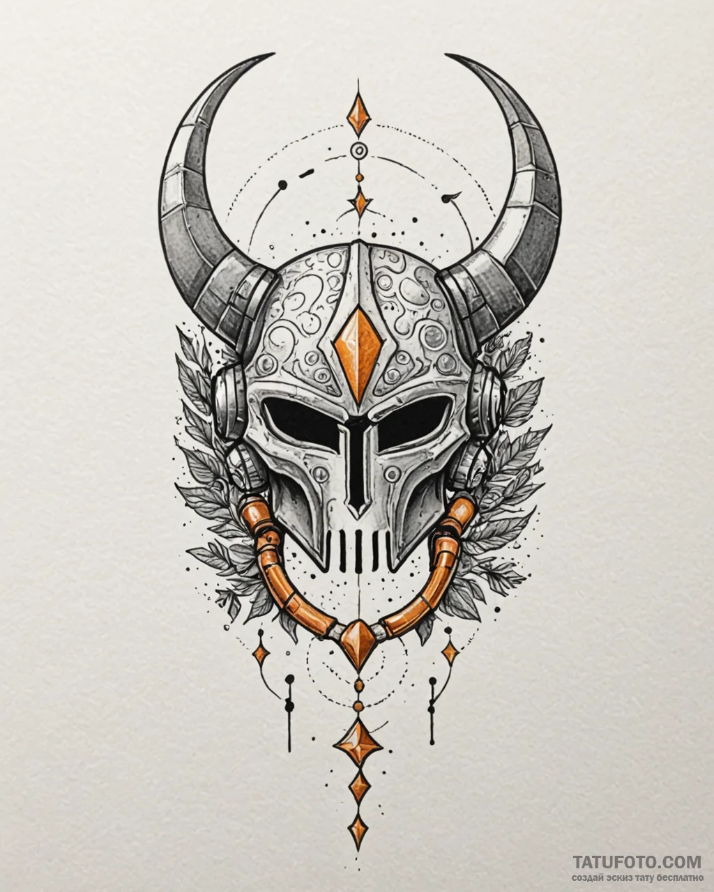 Neo-traditional design of the mythosaur skull… — эскиз тату (№1752901053_0, 19.07.2025 04:57) — Tatufoto.com
