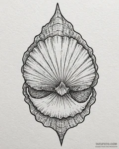 Tattoo sketch a highly detailed small seashel... - эскиз тату (№1752901219_0, 19.07.2025 05:00) — Tatufoto.com