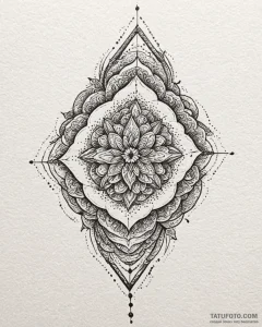 Tattoo sketch an abstract geometric pattern c... - эскиз тату (№1752901716_0, 19.07.2025 05:08) — Tatufoto.com