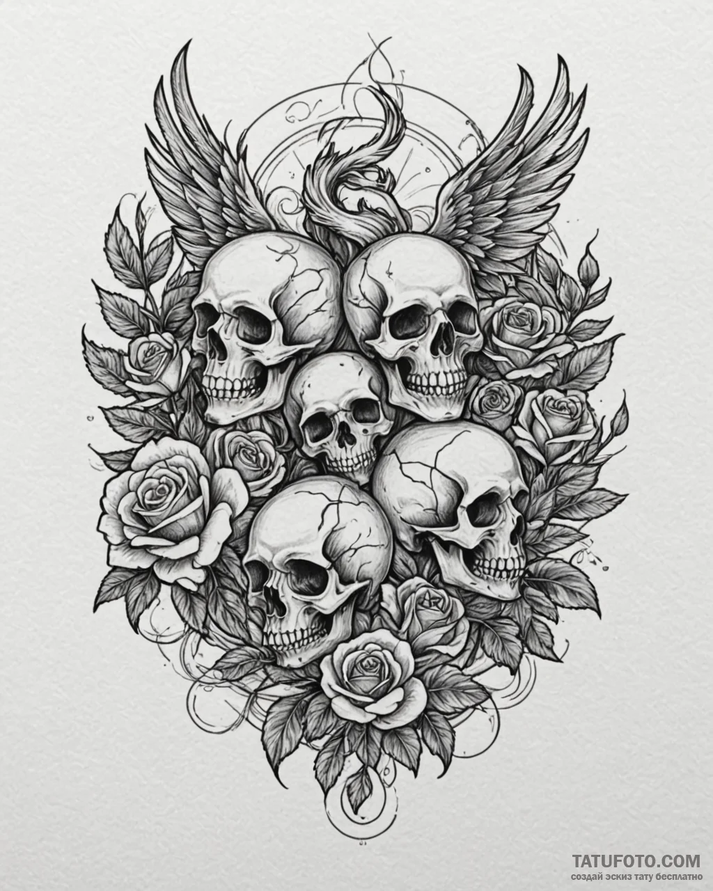 Phoenix, tattoo line art, chicano tattoo styl… — эскиз тату (№1752901881_0, 19.07.2025 05:11) — Tatufoto.com