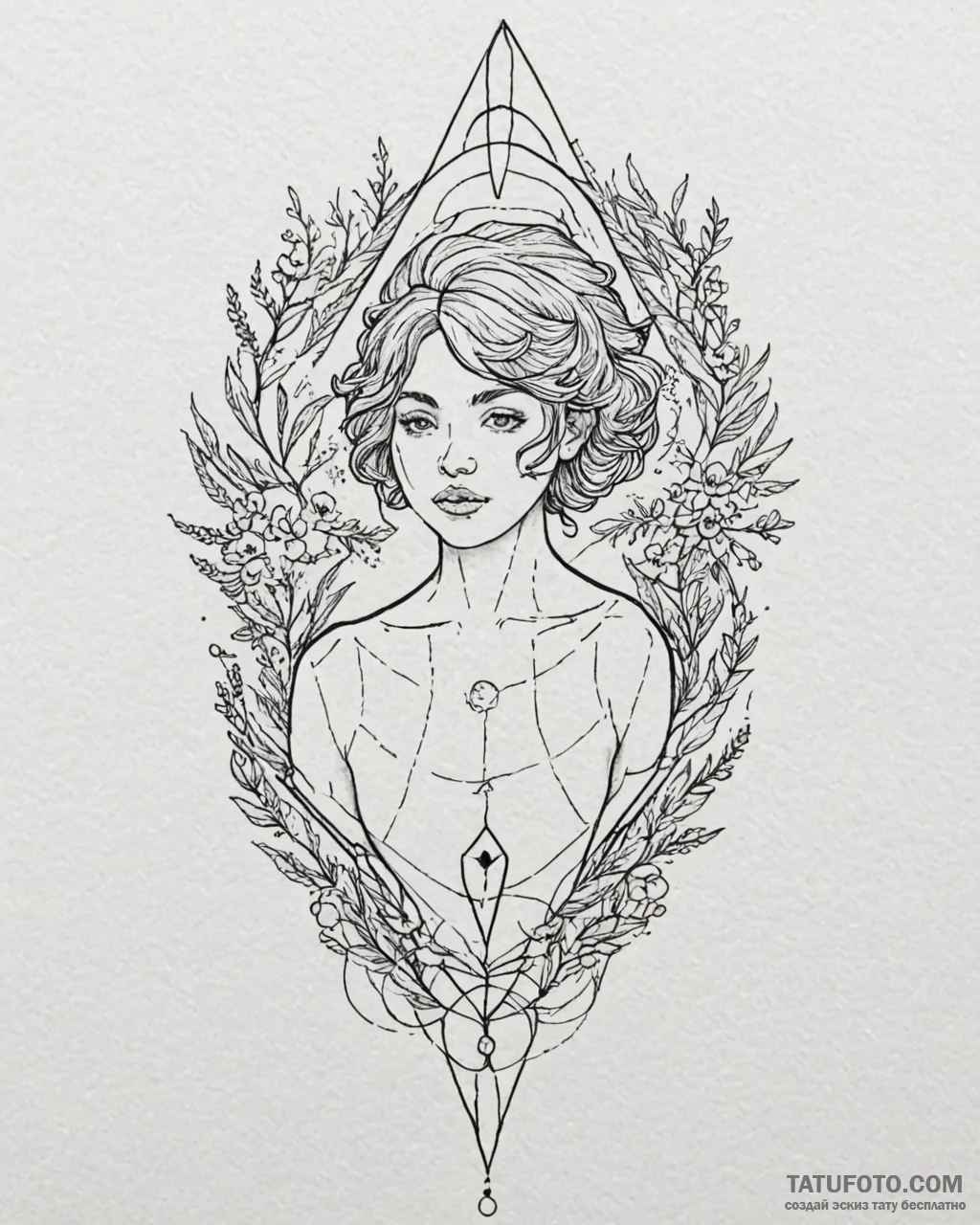 Tattoo design: a geometric representation of... - эскиз тату (№1752902046_0, 19.07.2025 05:14) — Tatufoto.com