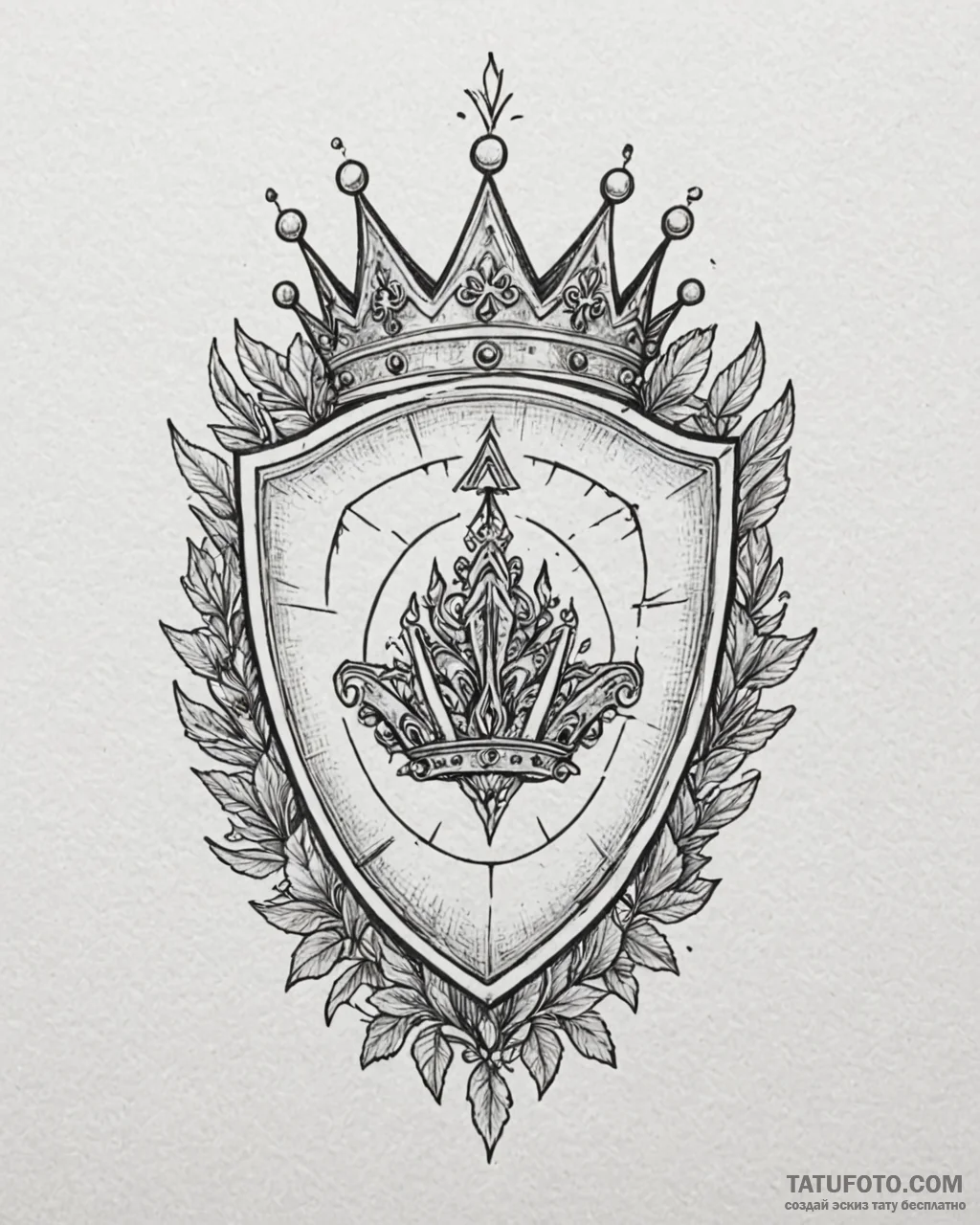 Tattoo design a "solo win" icon with a crown... - эскиз тату (№1752902378_0, 19.07.2025 05:19) — Tatufoto.com