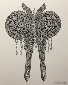 Tattoo sketch a blacksmith's tongs holding a... - эскиз тату (№1752902626_0, 19.07.2025 05:23) — Tatufoto.com