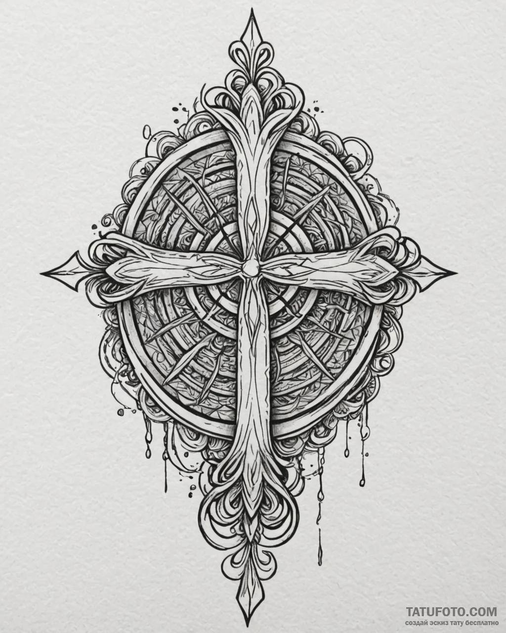 Tattoo sketch a group of small, identical sym… — эскиз тату (№1752902708_0, 19.07.2025 05:25) — Tatufoto.com