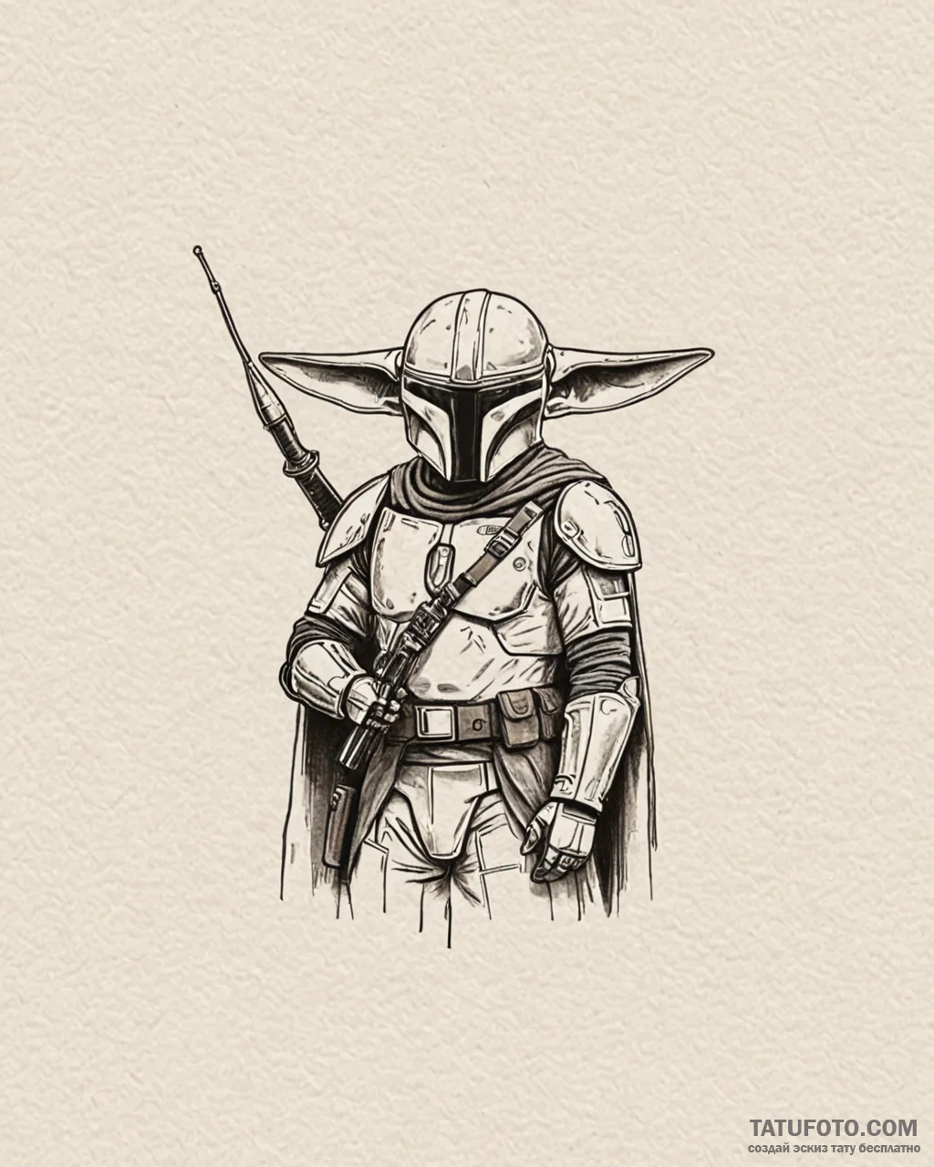 Linework tattoo design of the mandalorian (di… — эскиз тату (№1752902873_0, 19.07.2025 05:27) — Tatufoto.com