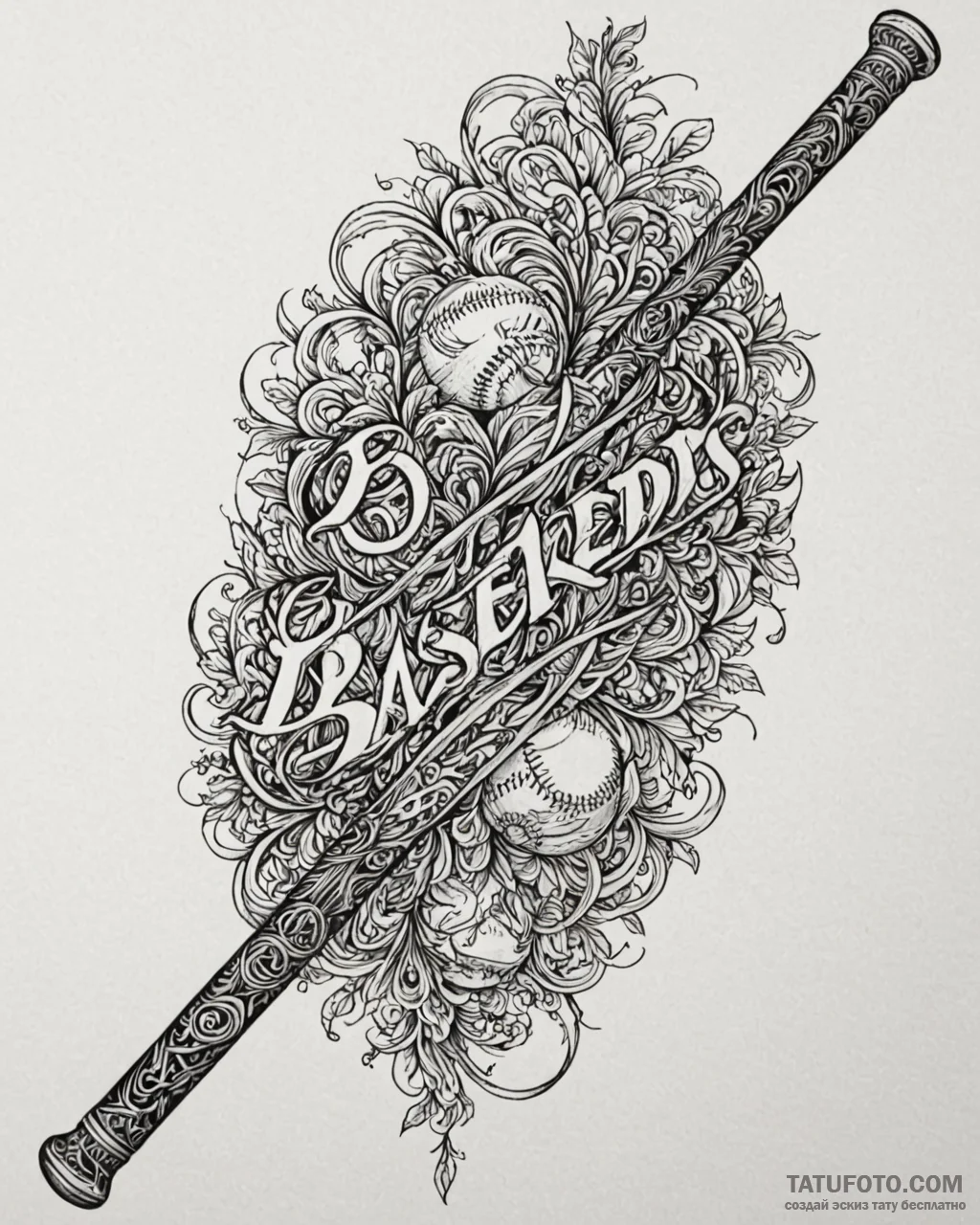 A neo-traditional tattoo of the "basterds" ba... - эскиз тату (№1752903286_0, 19.07.2025 05:34) — Tatufoto.com