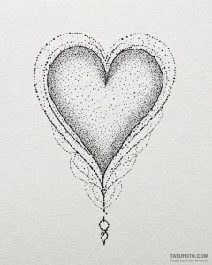 Tattoo design a simple heart outline with a t... - эскиз тату (№1752903369_0, 19.07.2025 05:36) — Tatufoto.com