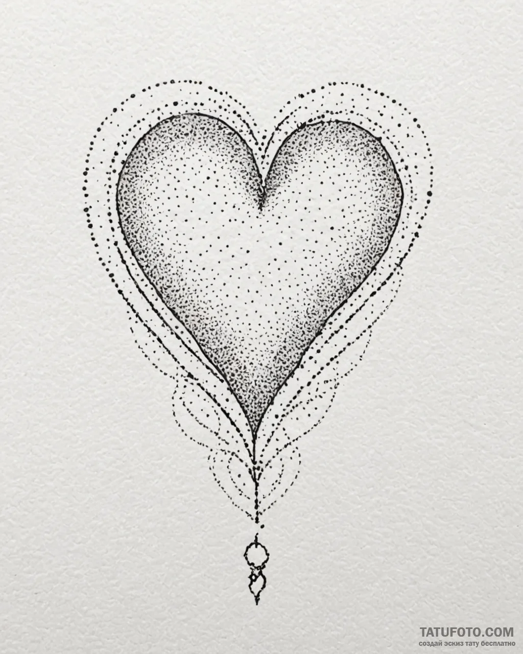 Tattoo design a simple heart outline with a t... - эскиз тату (№1752903369_0, 19.07.2025 05:36) — Tatufoto.com