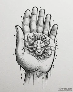 Tattoo design a realistic human hand holding... - эскиз тату (№1752903451_0, 19.07.2025 05:37) — Tatufoto.com