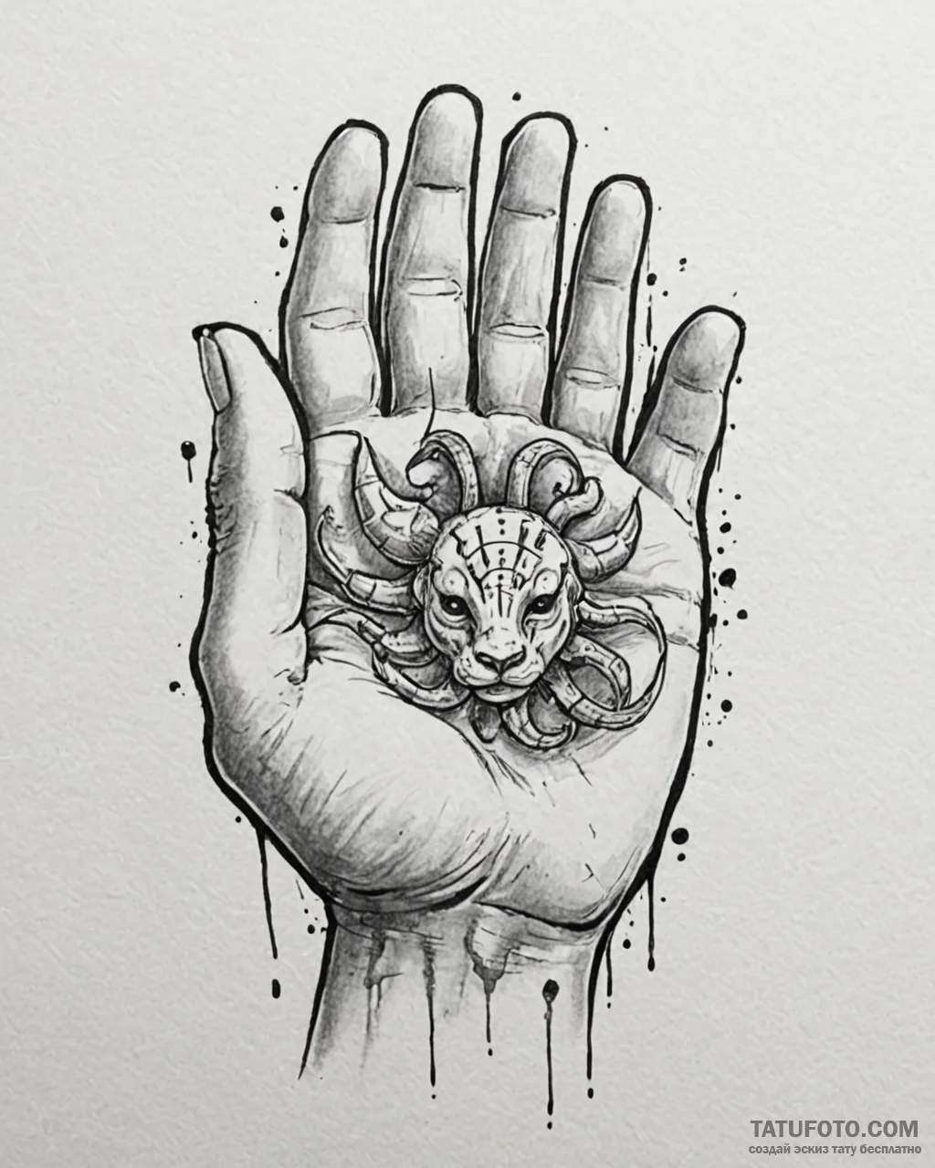 Tattoo design a realistic human hand holding... - эскиз тату (№1752903451_0, 19.07.2025 05:37) — Tatufoto.com