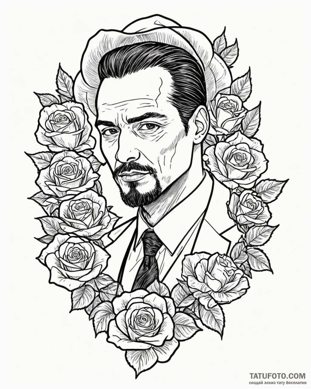 A graphic novel panel of ordell robbie from j… — эскиз тату (№1752903697_0, 19.07.2025 05:41) — Tatufoto.com