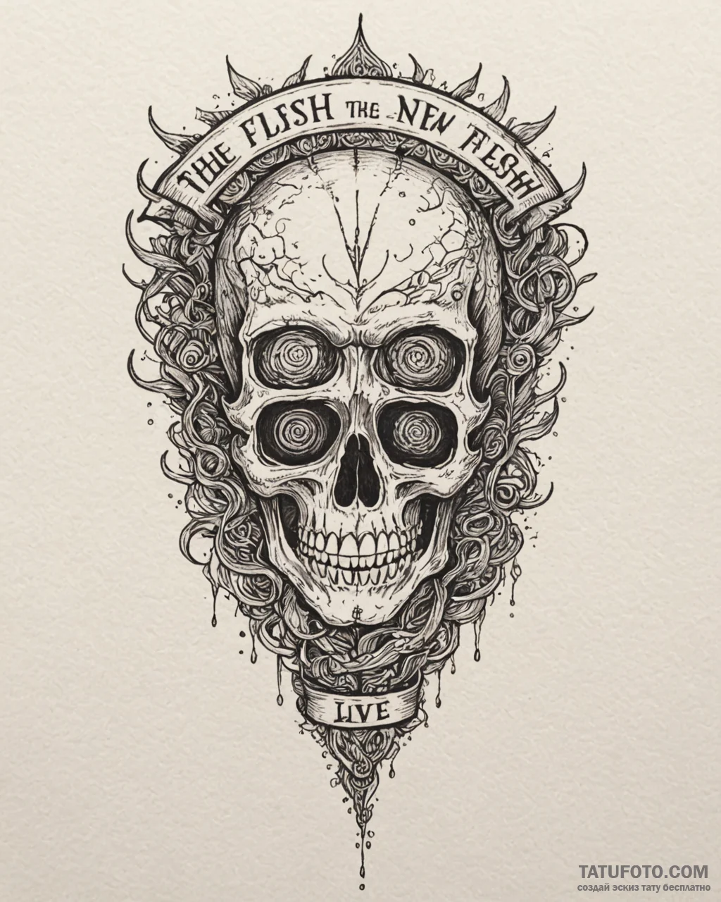 A neo-traditional tattoo of the "long live th... - эскиз тату (№1752903862_0, 19.07.2025 05:44) — Tatufoto.com
