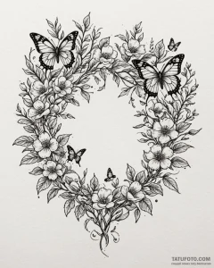 Tattoo design: a composition of blooming appl... - эскиз тату (№1752904111_0, 19.07.2025 05:48) — Tatufoto.com