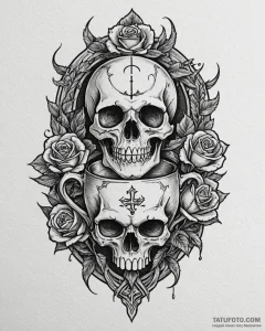 Tattoo design a stylized trophy cup with a un... - эскиз тату (№1752904194_0, 19.07.2025 05:49) — Tatufoto.com