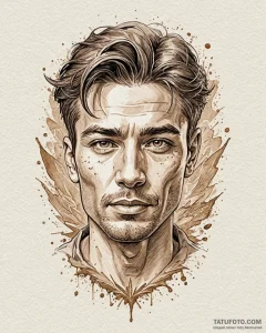 Tattoo sketch: a portrait of dazhbog, his fac... - эскиз тату (№1752904771_0, 19.07.2025 05:59) — Tatufoto.com
