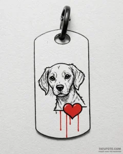 Tattoo design a dog tag with a subtle crack o... - эскиз тату (№1752905350_0, 19.07.2025 06:09) — Tatufoto.com