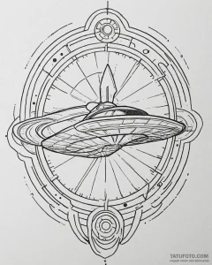 A linework tattoo of the starship enterprise,... - эскиз тату (№1752905433_0, 19.07.2025 06:10) — Tatufoto.com