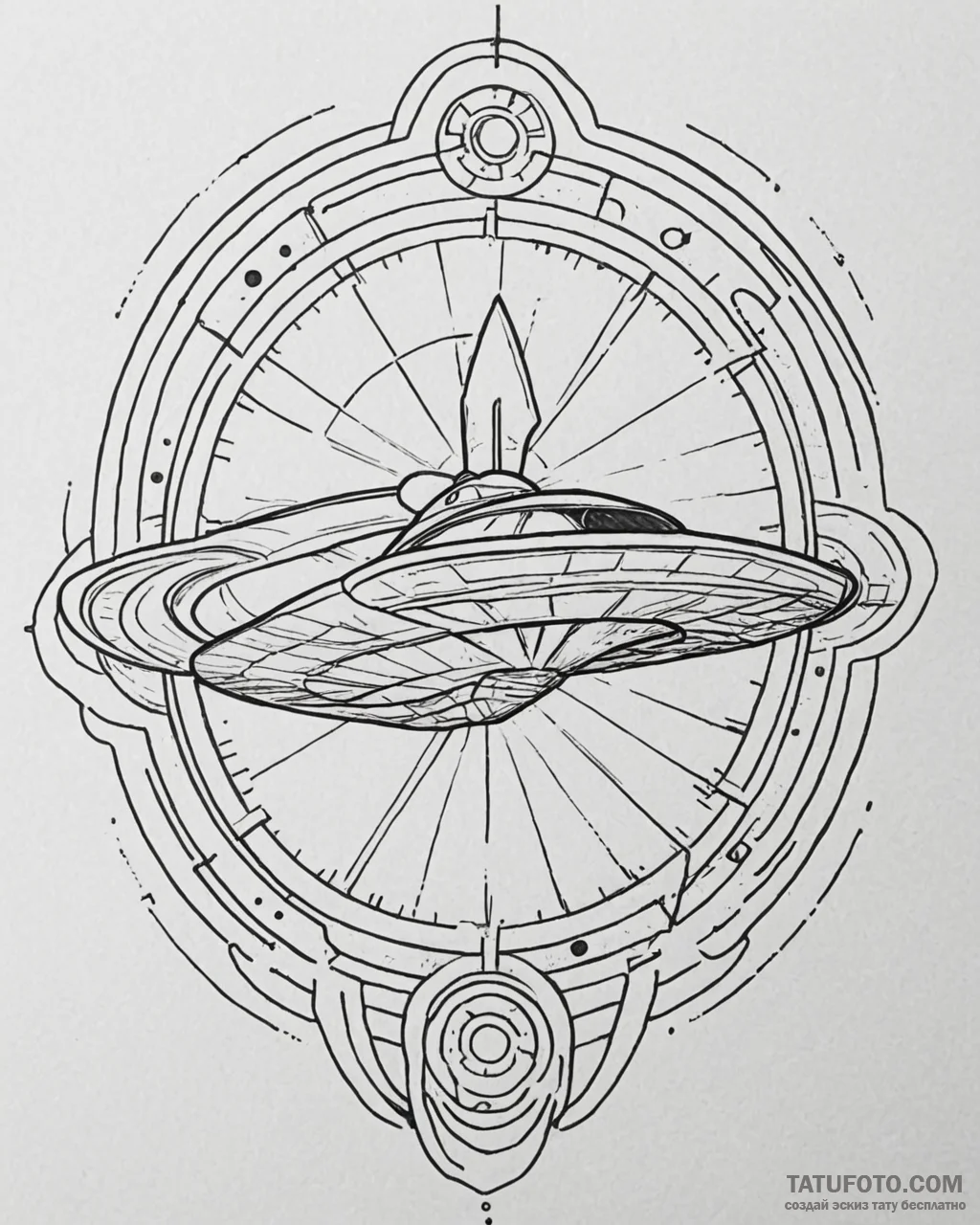 A linework tattoo of the starship enterprise,… — эскиз тату (№1752905433_0, 19.07.2025 06:10) — Tatufoto.com