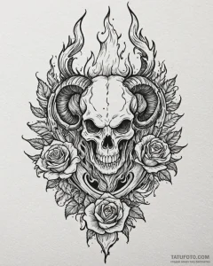 Tattoo sketch an aries symbol formed by styli... - эскиз тату (№1752905681_0, 19.07.2025 06:14) — Tatufoto.com