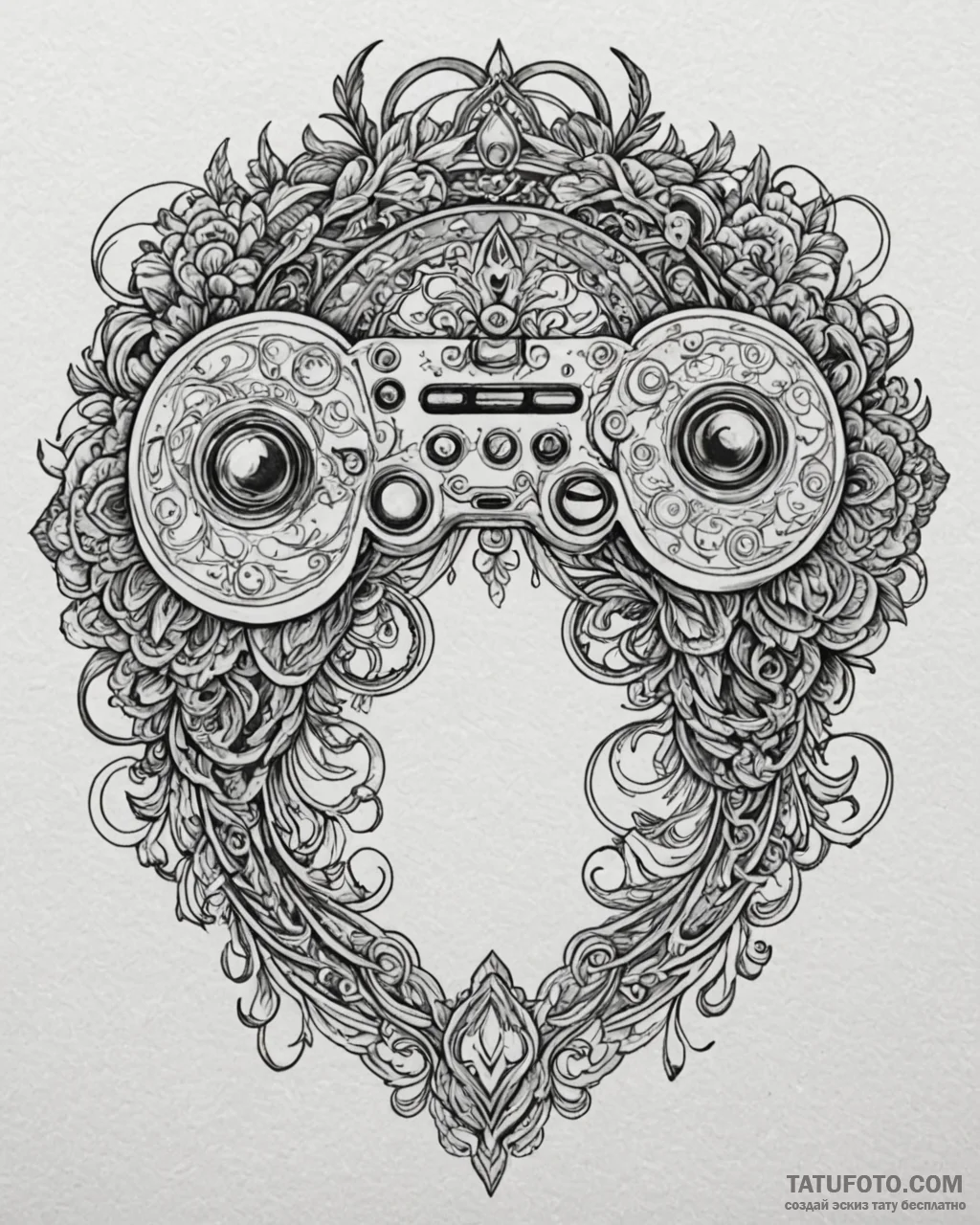 Tattoo design a controller’s face buttons arr… — эскиз тату (№1752906346_0, 19.07.2025 06:25) — Tatufoto.com