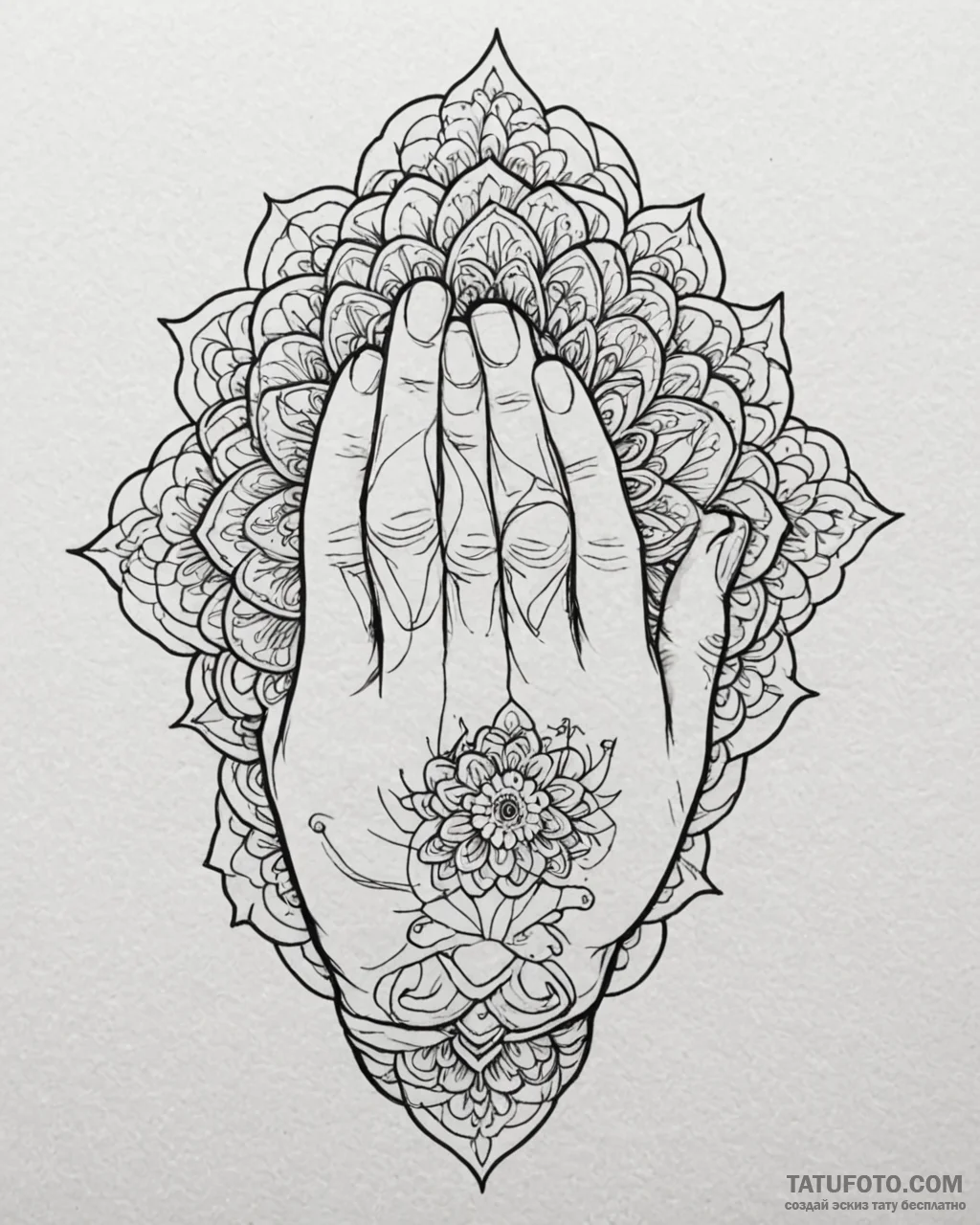 Tattoo design a hand gently holding a child's... - эскиз тату (№1752906593_0, 19.07.2025 06:29) — Tatufoto.com