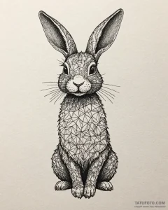 A minimalist tattoo of the rabbit from donnie... - эскиз тату (№1752906759_0, 19.07.2025 06:32) — Tatufoto.com