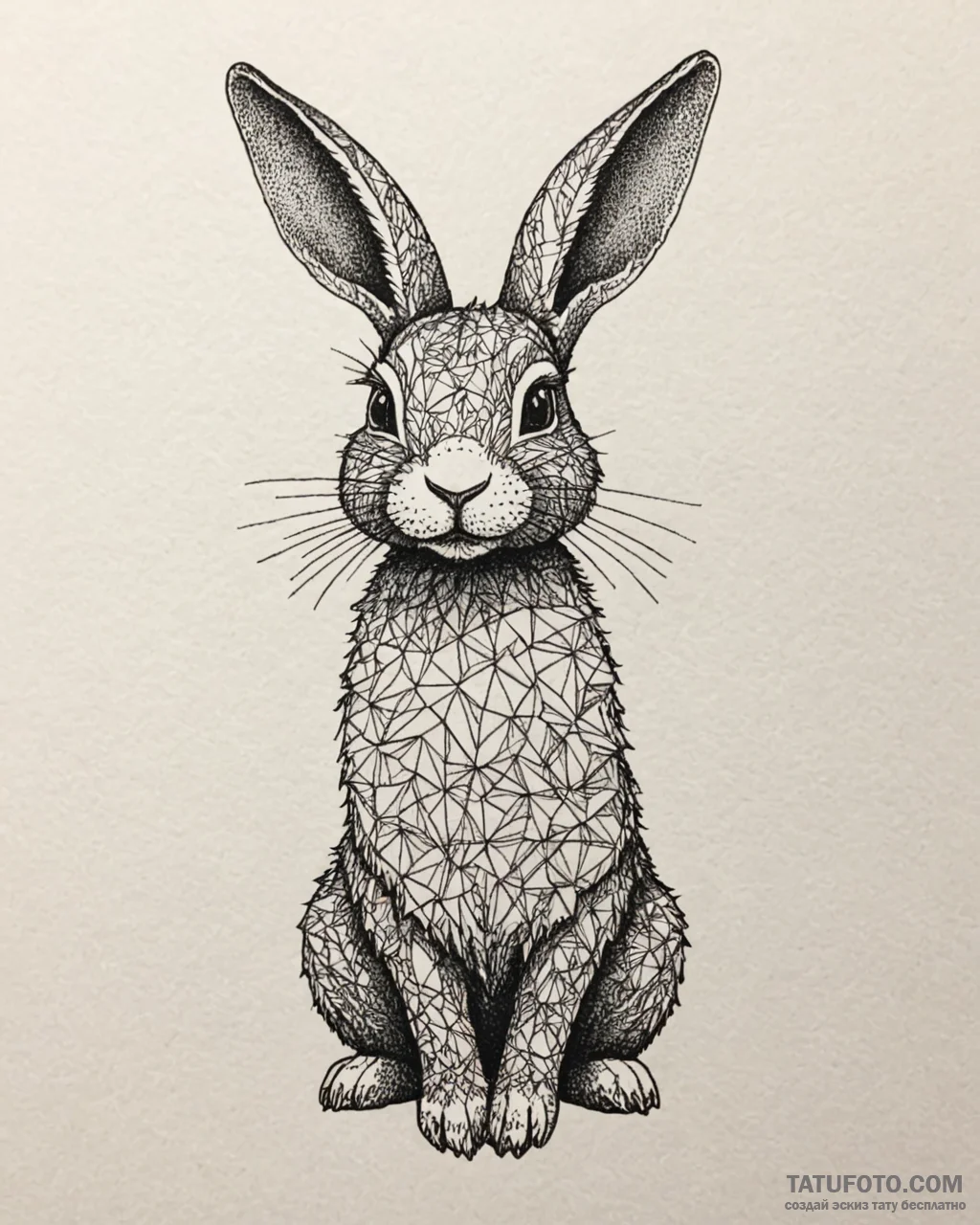 A minimalist tattoo of the rabbit from donnie... - эскиз тату (№1752906759_0, 19.07.2025 06:32) — Tatufoto.com