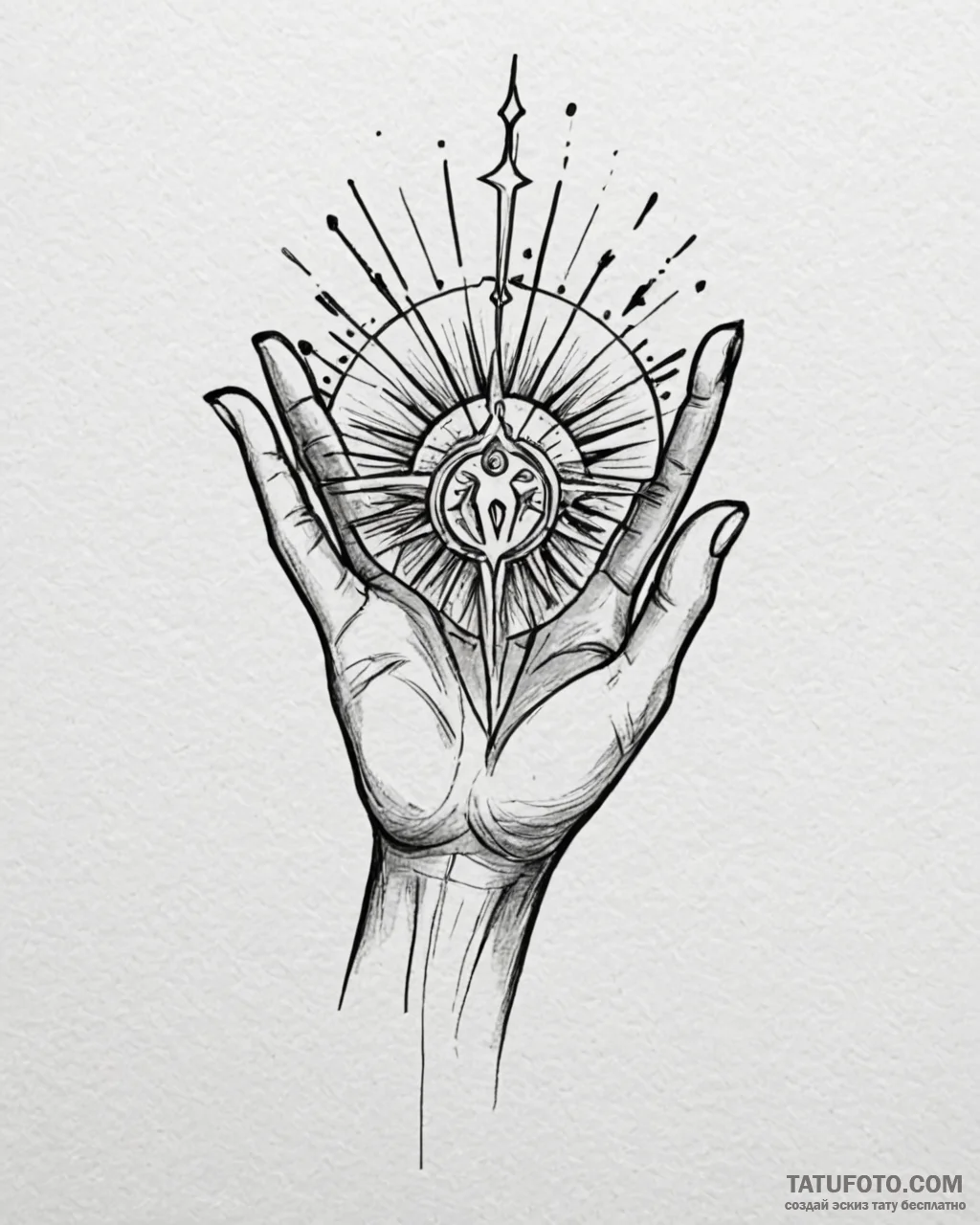 Tattoo design a neo-traditional hand holding... - эскиз тату (№1752907669_0, 19.07.2025 06:47) — Tatufoto.com