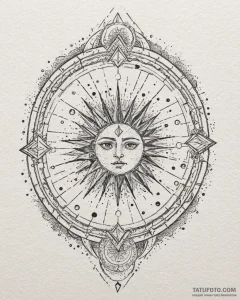 Tattoo design a zodiac symbol integrated into... - эскиз тату (№1752908081_0, 19.07.2025 06:54) — Tatufoto.com