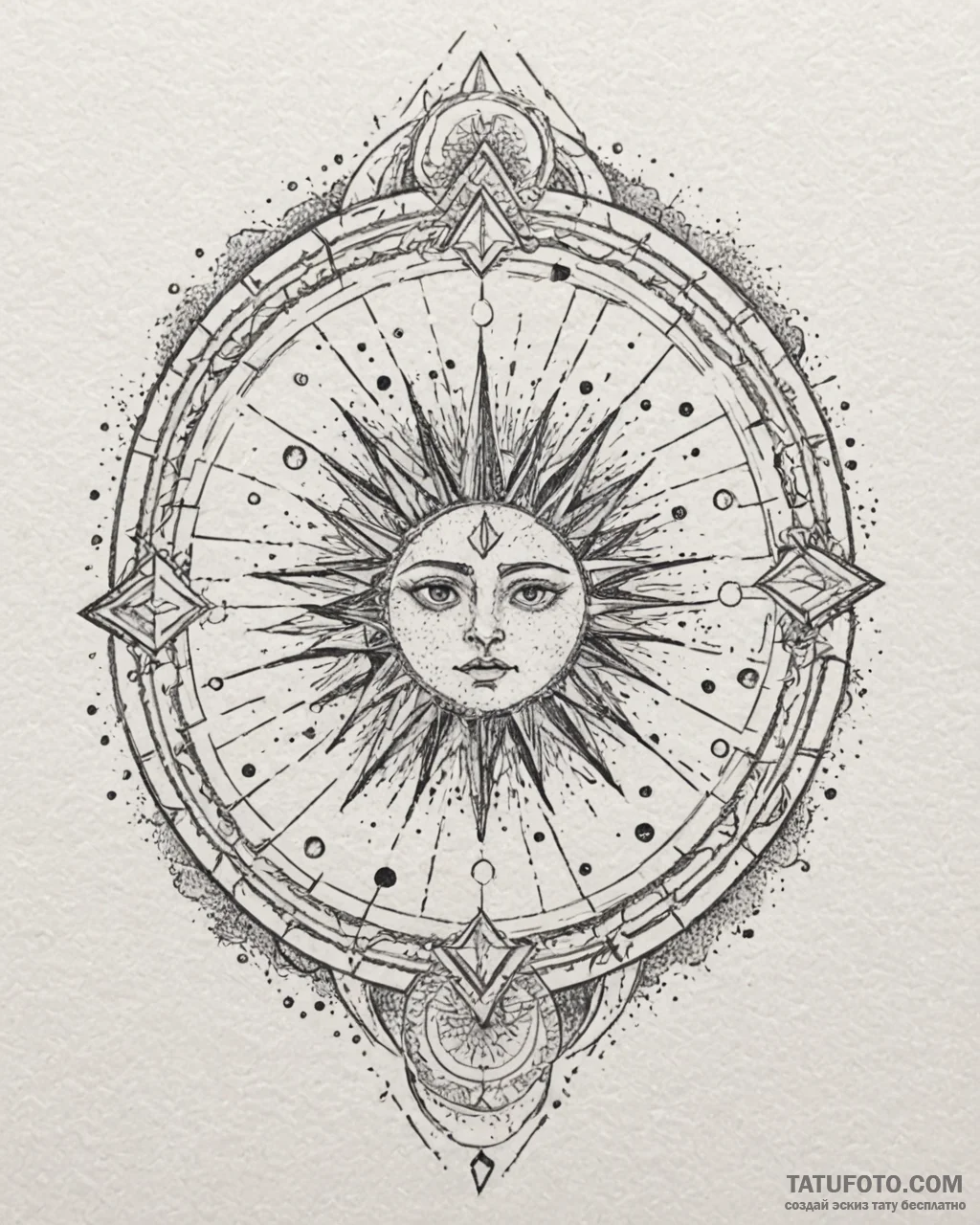 Tattoo design a zodiac symbol integrated into... - эскиз тату (№1752908081_0, 19.07.2025 06:54) — Tatufoto.com